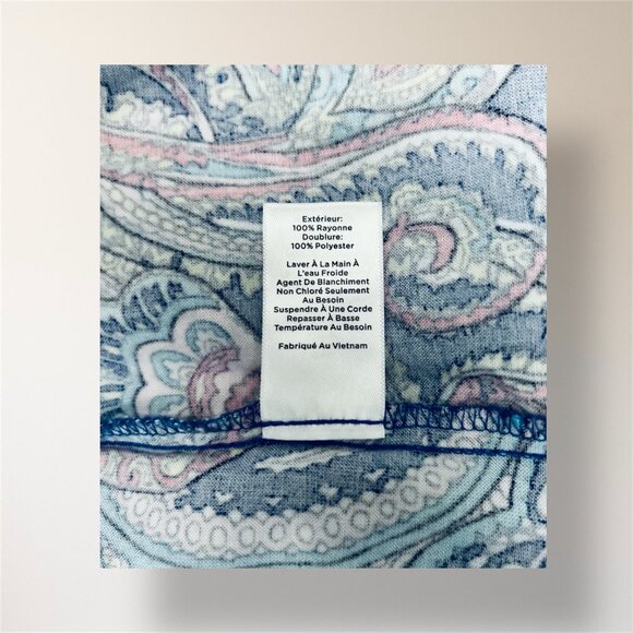 Talbots 16P Blue Paisley Maxi Dress Sleeveless V-Neck Flowy Boho Resort Travel - Picture 7 of 7